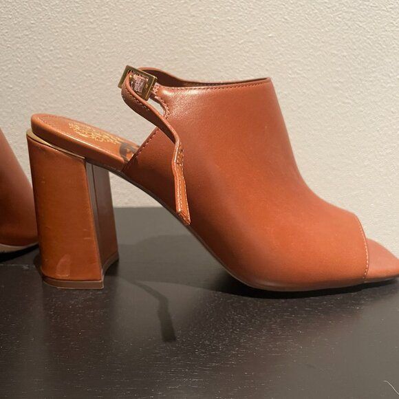 Vince Camuto "going-out" Haliza Leather Heel Tan - Picture 6 of 11